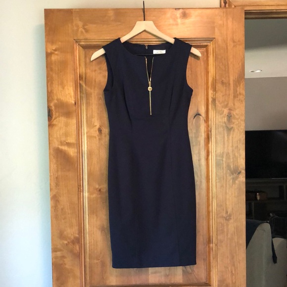 Calvin Klein navy front dress size 6 - Picture 1 of 4